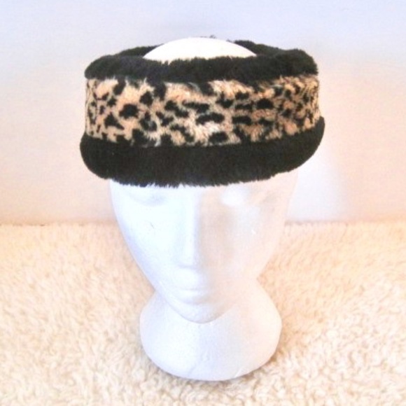 Leopard/Black Faux Fur Headband - Picture 1 of 8